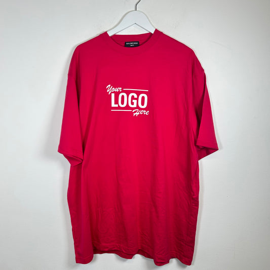 Balenciaga Pink 'Your Logo Here' Tee Size M