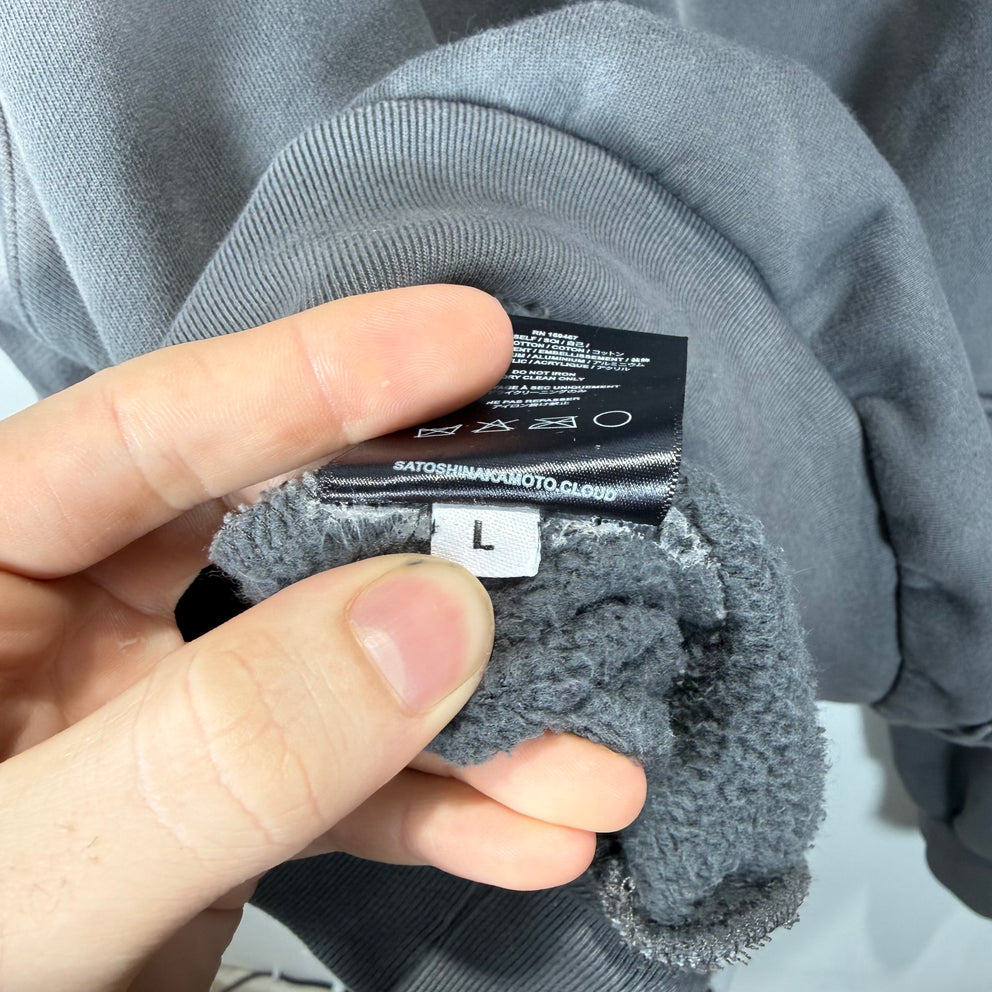 Satoshi Nakamoto Multi Cargo Pocket Faded Distressed Graphic Hoodie Size L