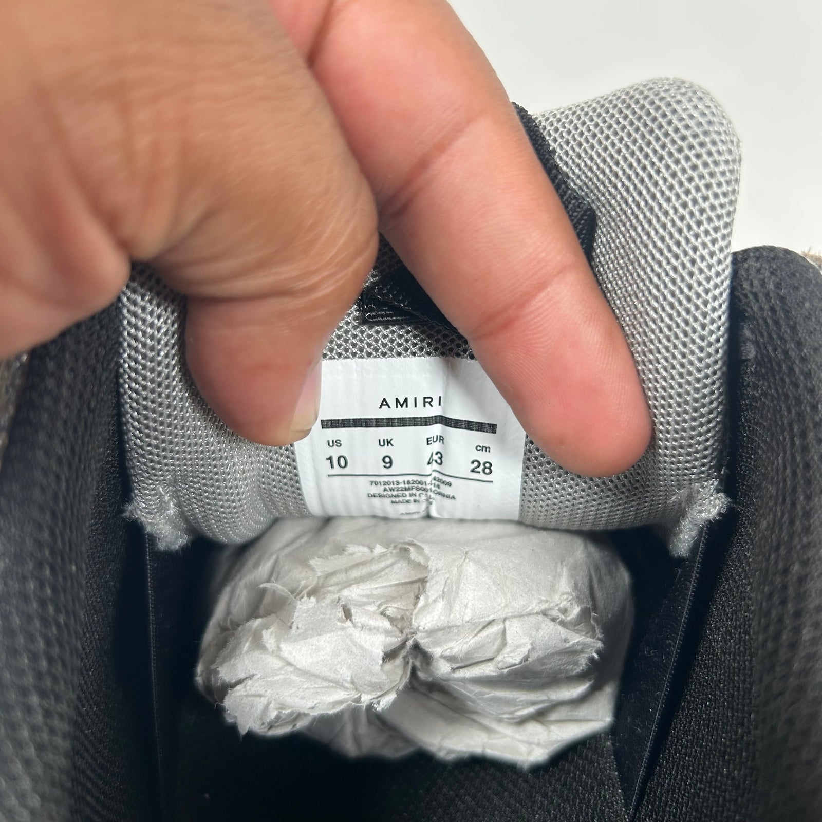 Amiri Black/Grey Bone Runner Size 43