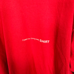 CDG Shirt Red Logo Tee Size