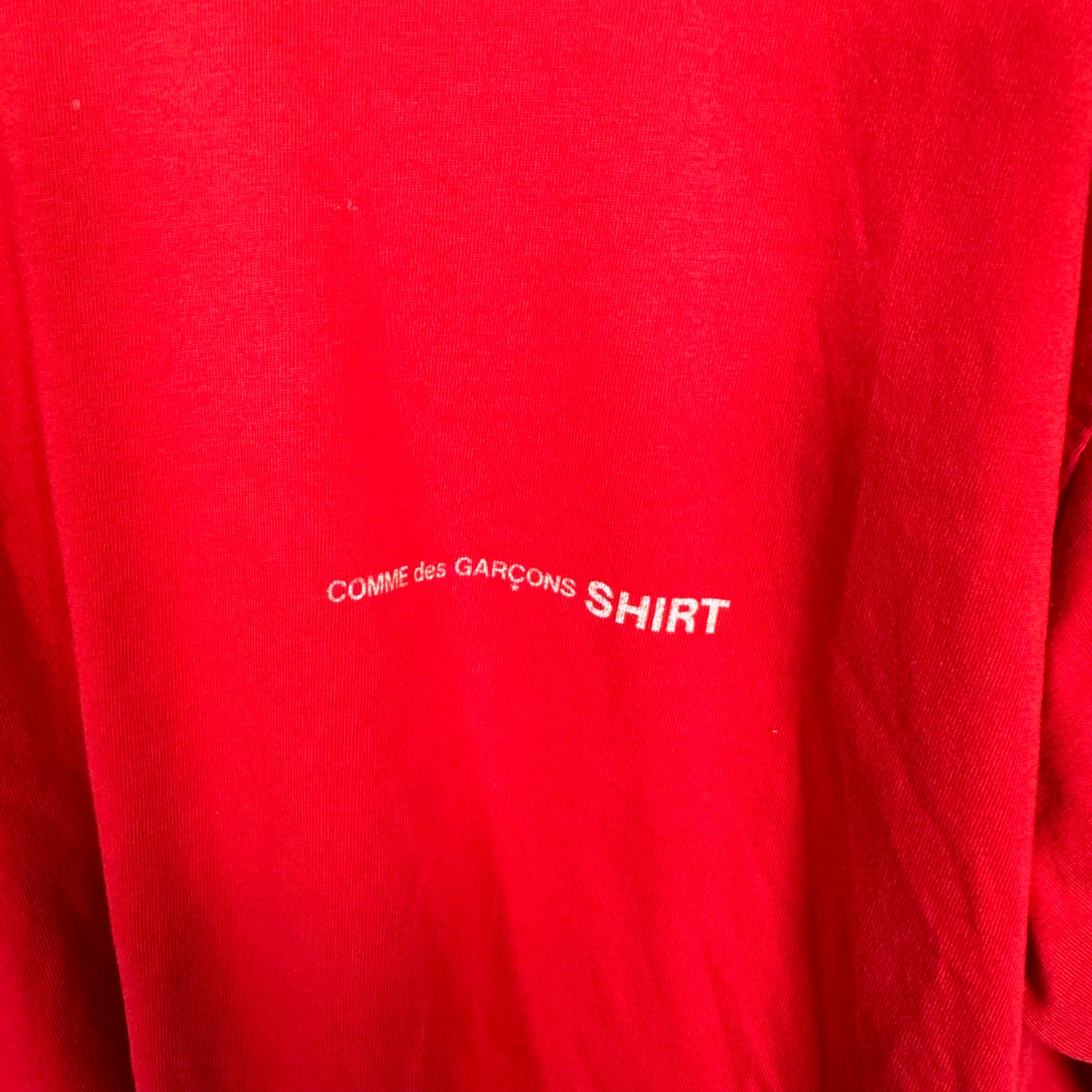CDG Shirt Red Logo Tee Size