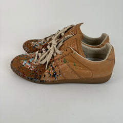 Maison Margiela Replica Gat Veg Tan Leather Paint Splatter Size 43