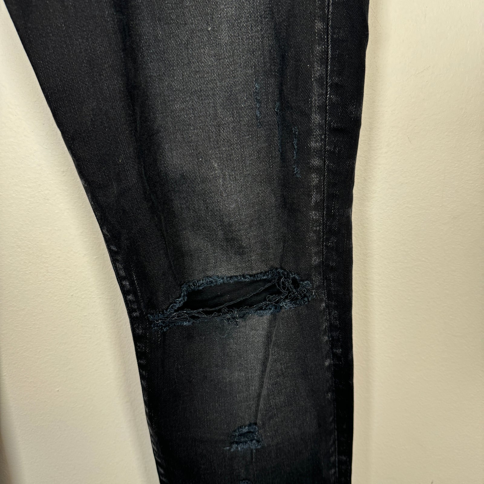 Amiri Black Washed Skinny Jeans Size 36