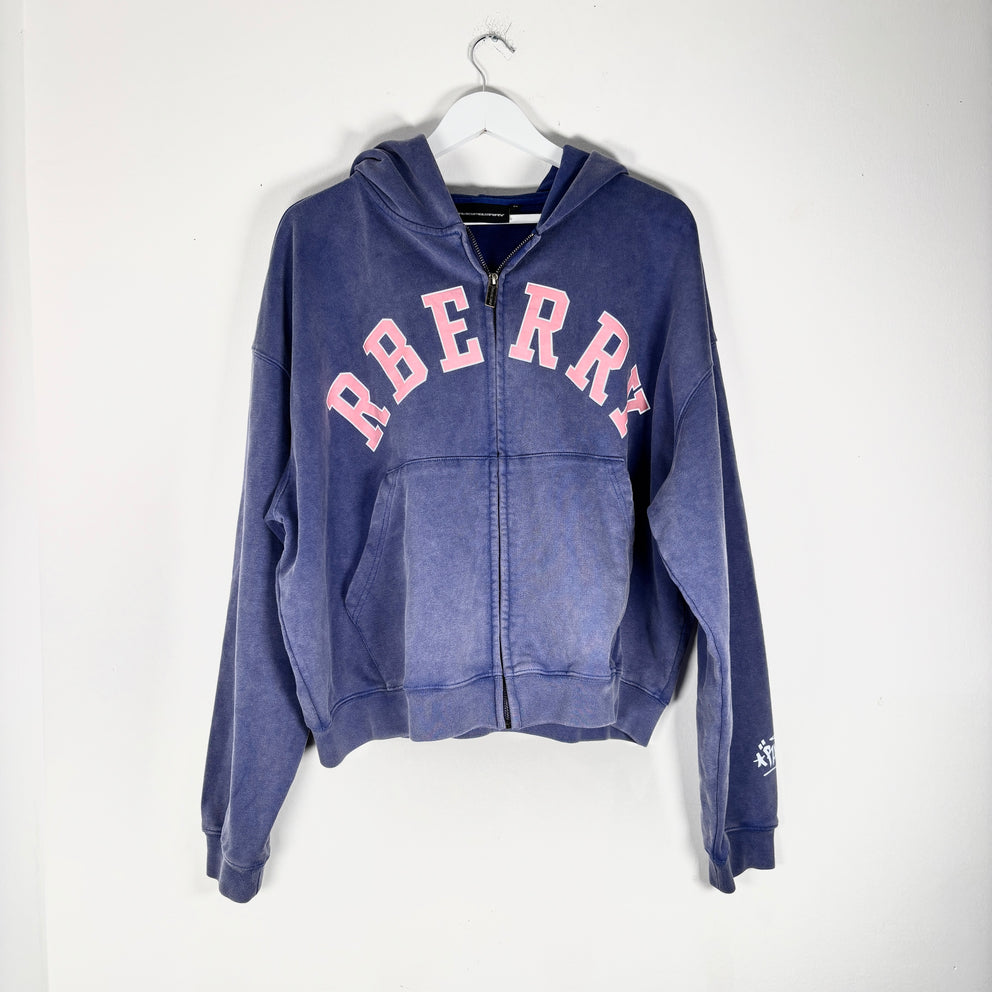 Raspberry Hills Purple 'RBERRY' Logo Zip-Up Hoodie Size M