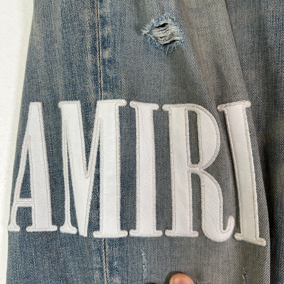 Amiri Clay Indigo Core Applique Logo Jeans