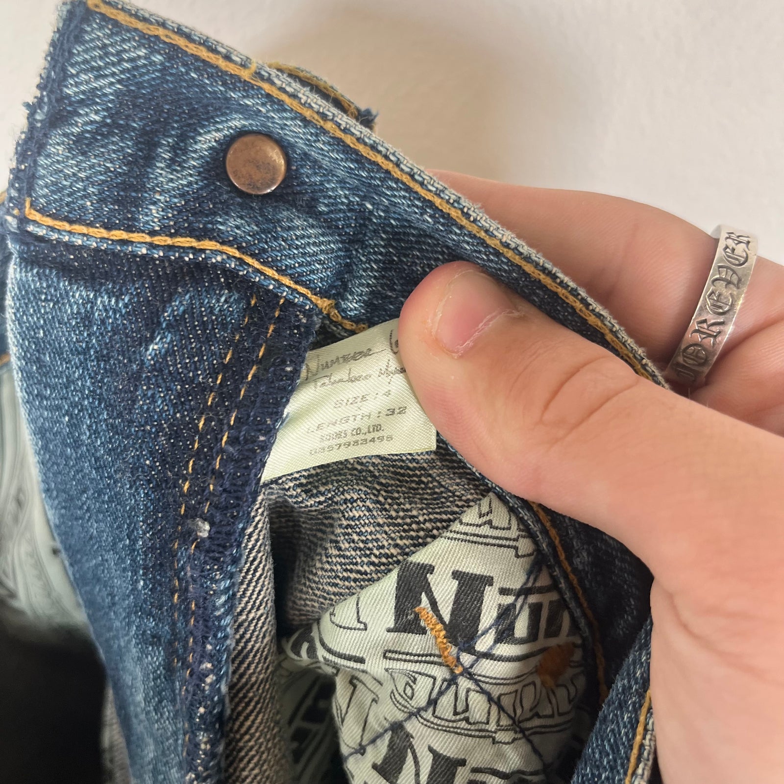 Number (N)ine Kurt Cobain Denim Patch Jeans Size 4