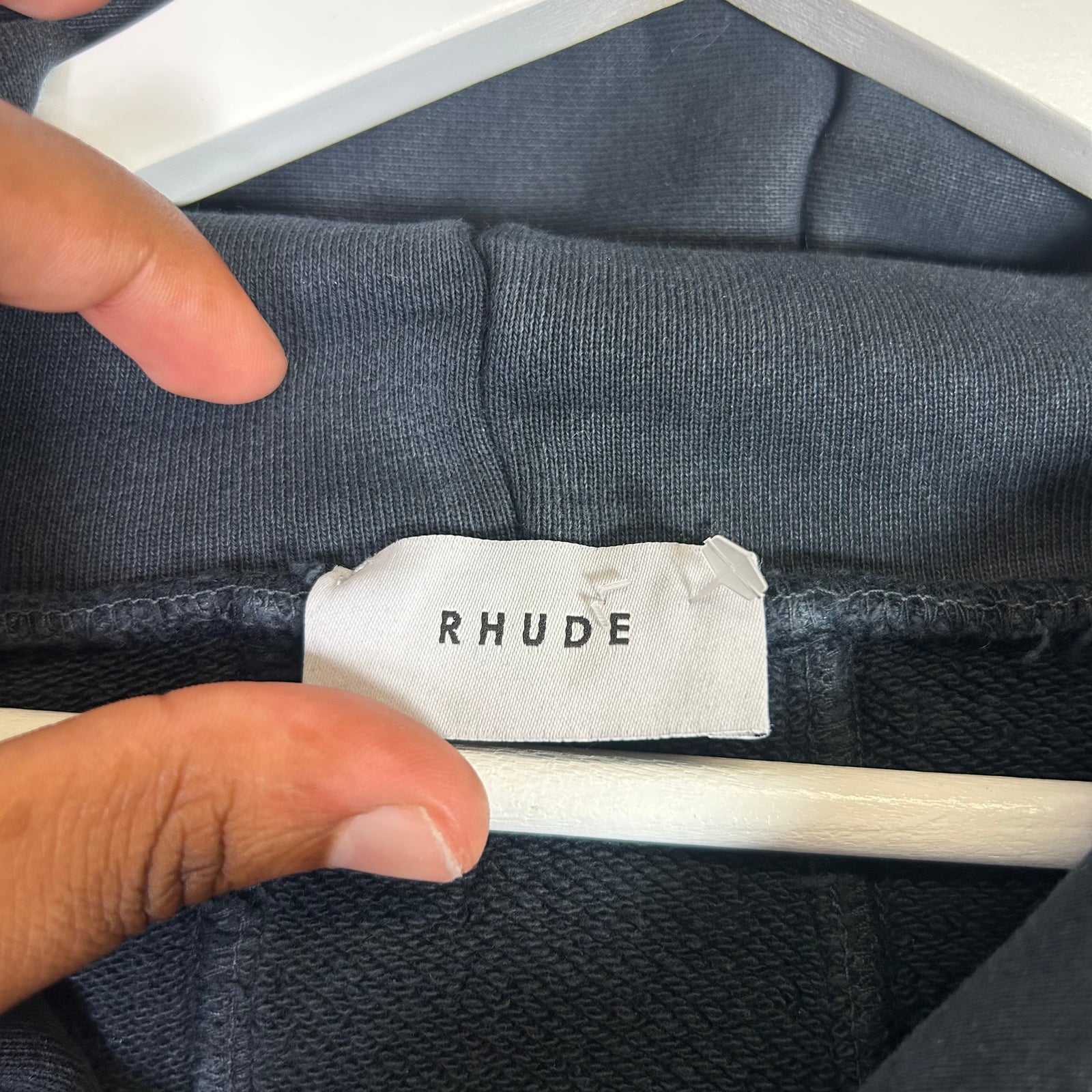 Rhude Chenille Varsity Patch College Logo Hoodie