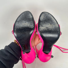 Balenciaga Hot Pink Cagole Leather Heels Size 38