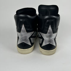Saint Laurent SL/10H Court Black Silver Star High Tops Size 41