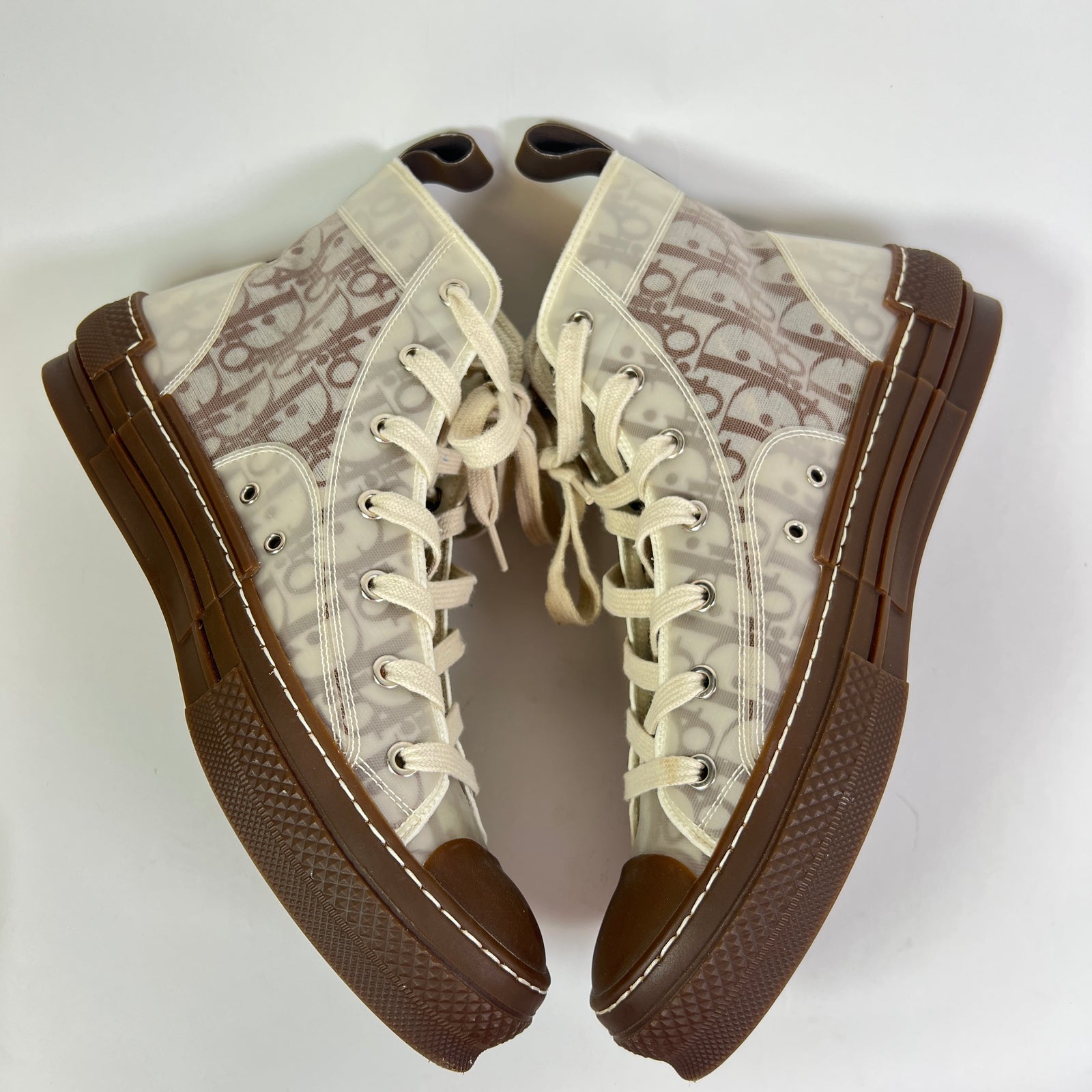 Dior B23 Brown Oblique High-Top Sneakers