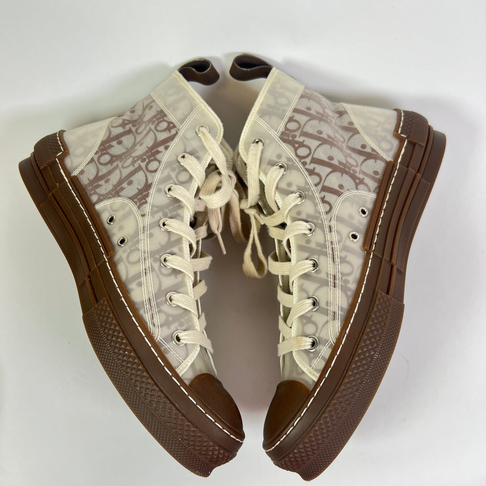 Dior B23 Brown Oblique High-Top Sneakers