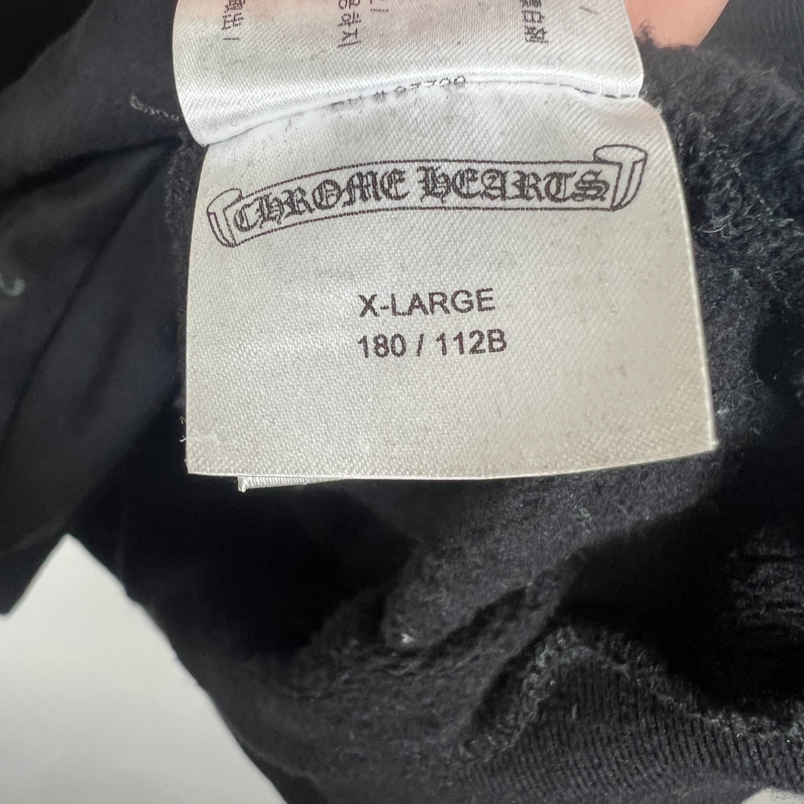 Chrome Hearts Black Vertical Logo Hoodie Size XL