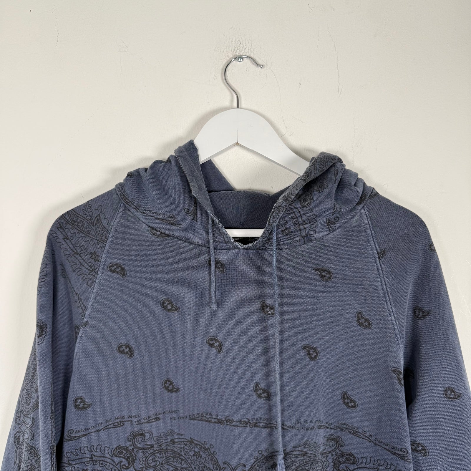 Raf Simons AW04 Blue 'Waves' Paisley Hoodie Size 48