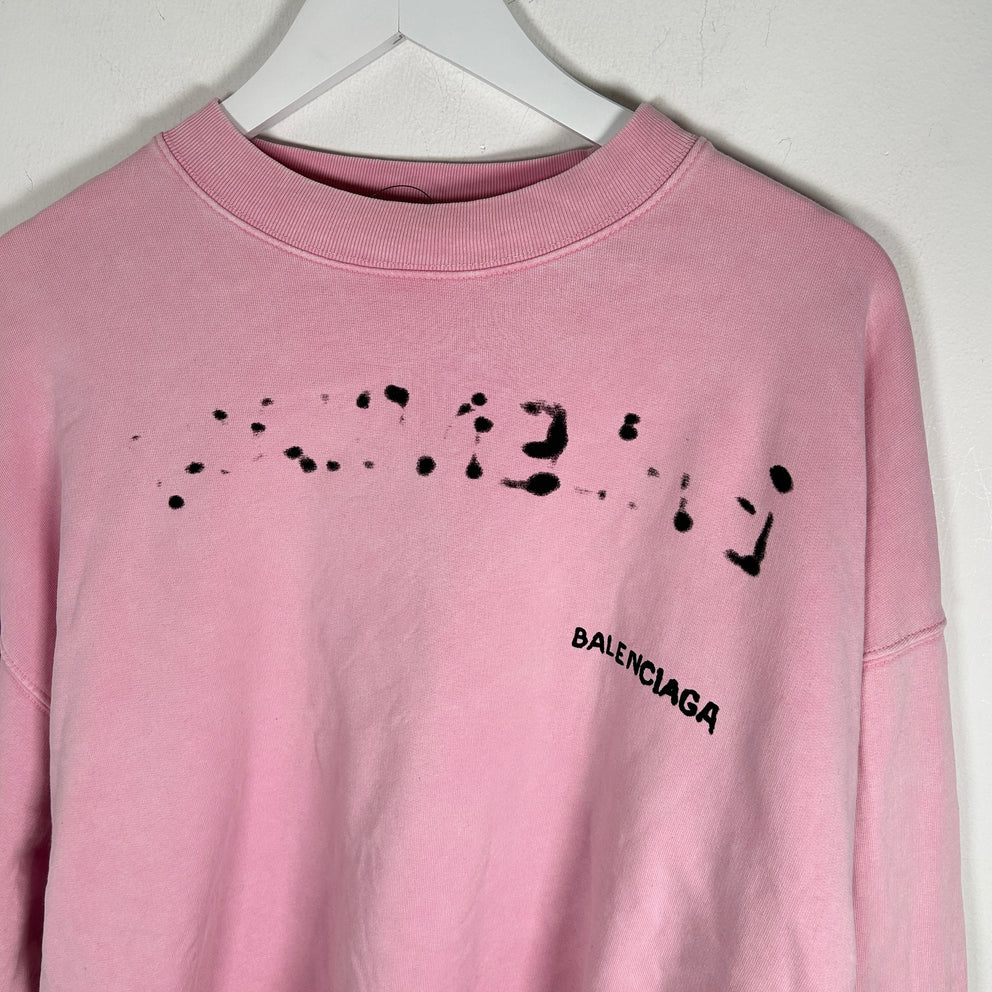 Balenciaga Pink Graphic Logo Longsleeve Size S