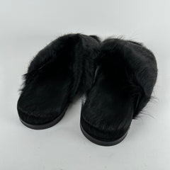 Rick Owens Ponyhair Fur Granolas Slip Ons Size 44