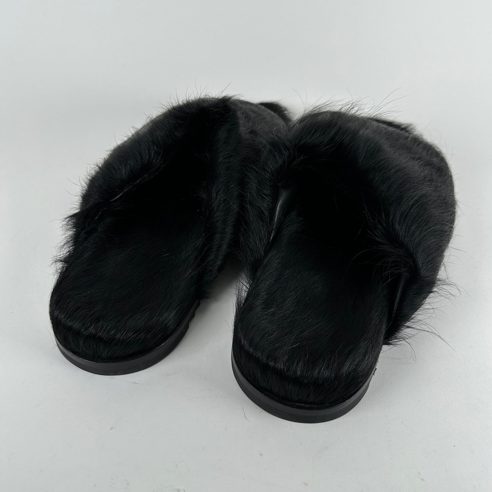 Rick Owens Ponyhair Fur Granolas Slip Ons Size 44