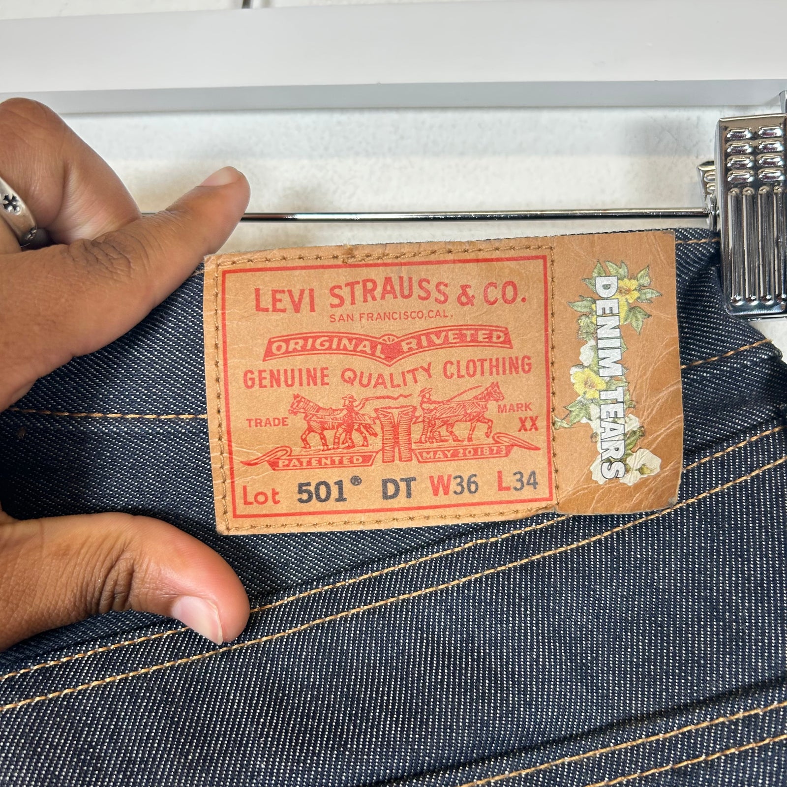Denim Tears Raw Denim Wreath Jeans Size 36