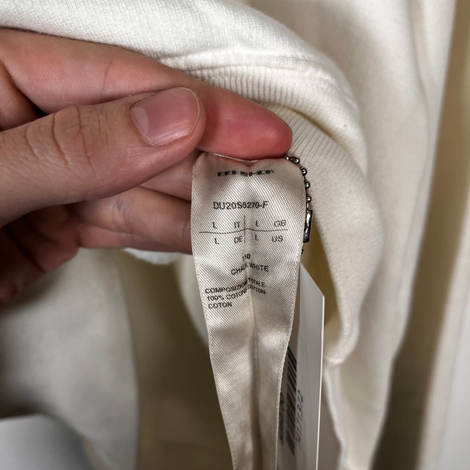 Rick Owens White Felpa Crewneck