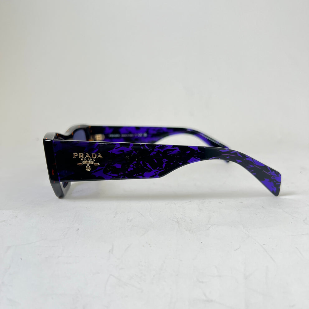 Prada Havana PR A01S Rectangular Sunglasses