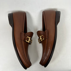 Salvatore Ferragamo Brown Leather Mason Loafers Size 8.5