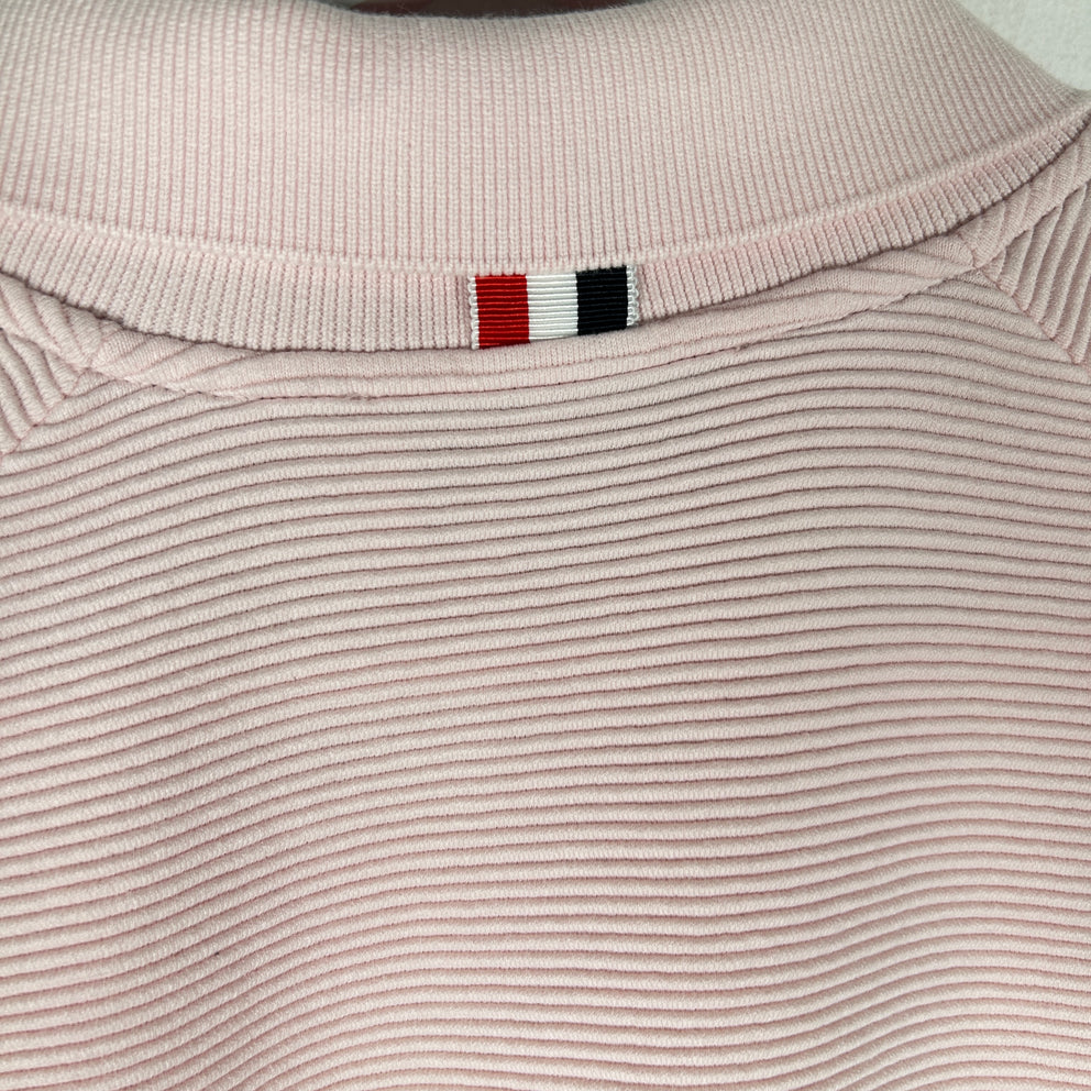 Thom Browne Pink Ribbed 4-Bar Polo Size 2