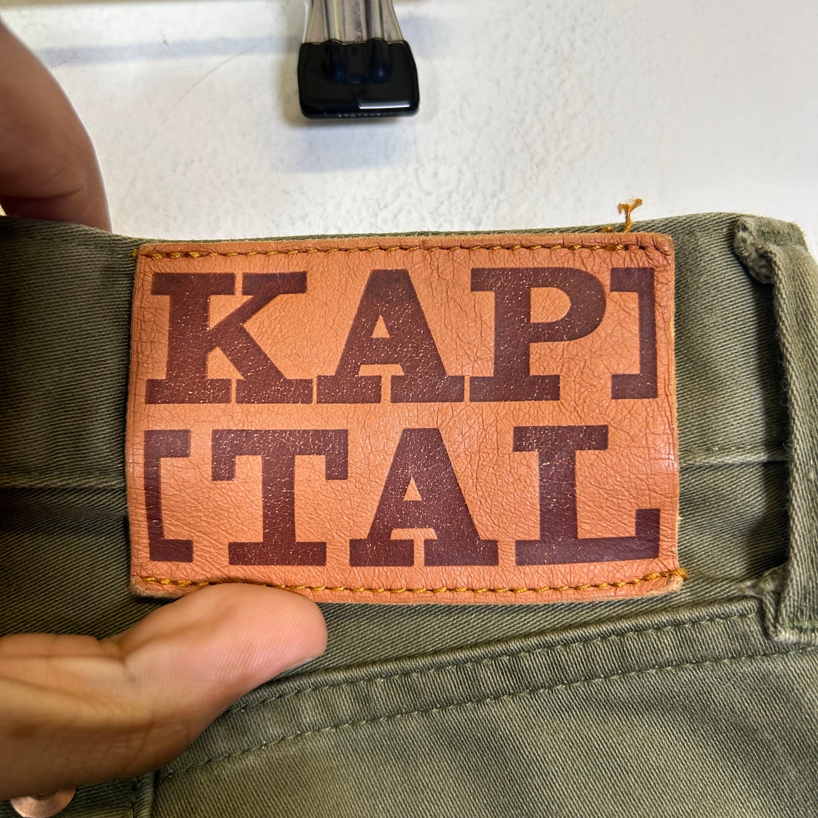 Kapital Olive Okagilly Mexican Tuxedo Bone Chino Pants Size 34