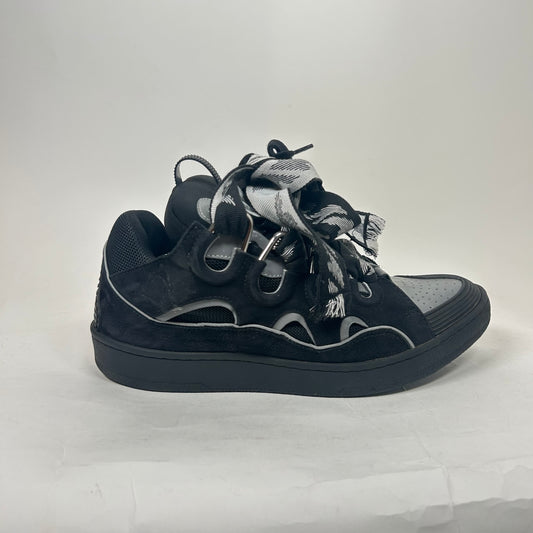 Lanvin Black Reflective Curb Sneakers Size 42