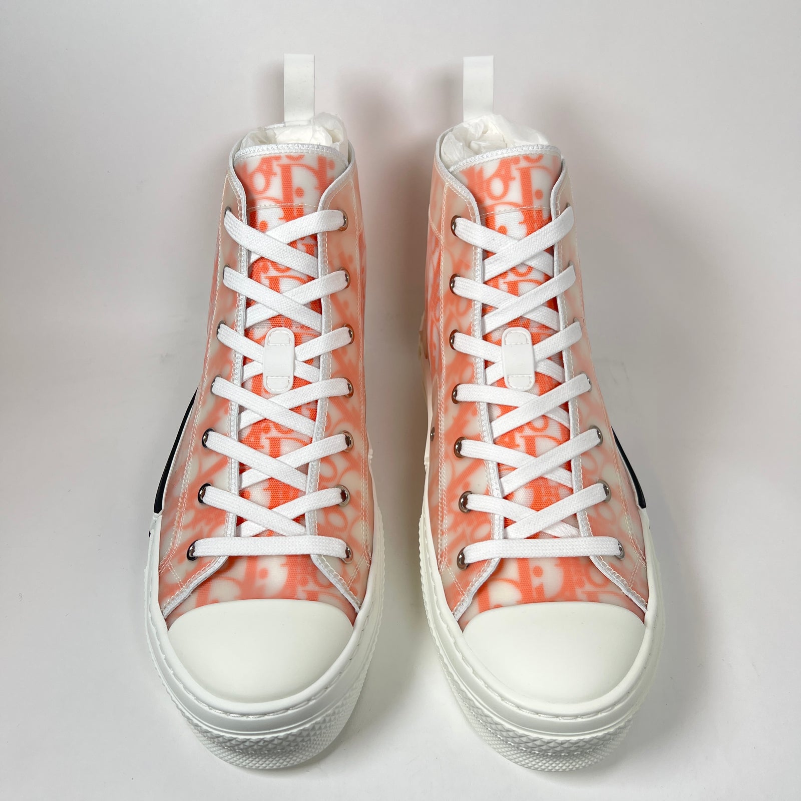Dior B23 Orange Oblique High-Top Sneaker Size 43