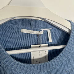 Helmut Lang Distressed Blue Wool Sweater Size M
