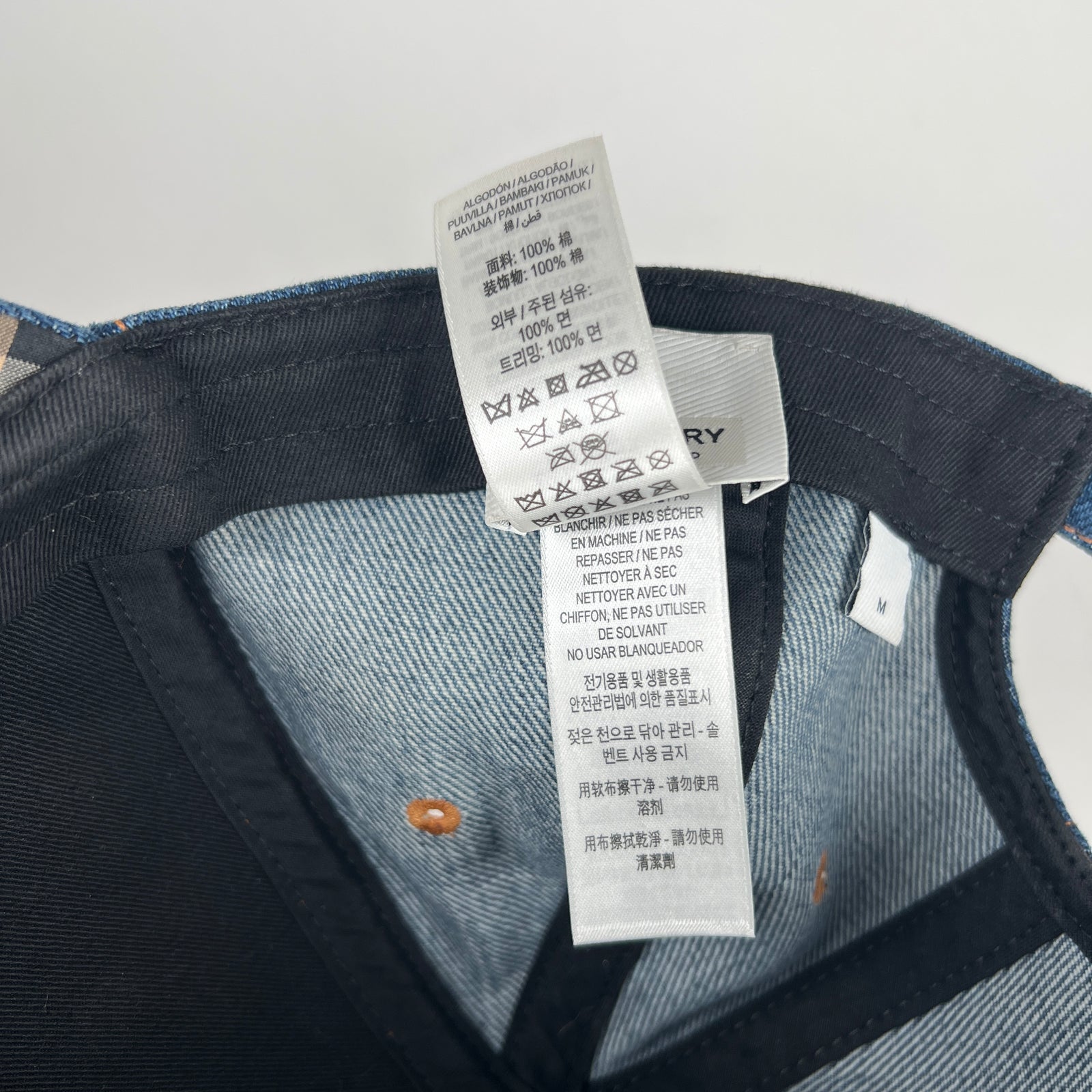 Burberry Blue Denim Logo Hat