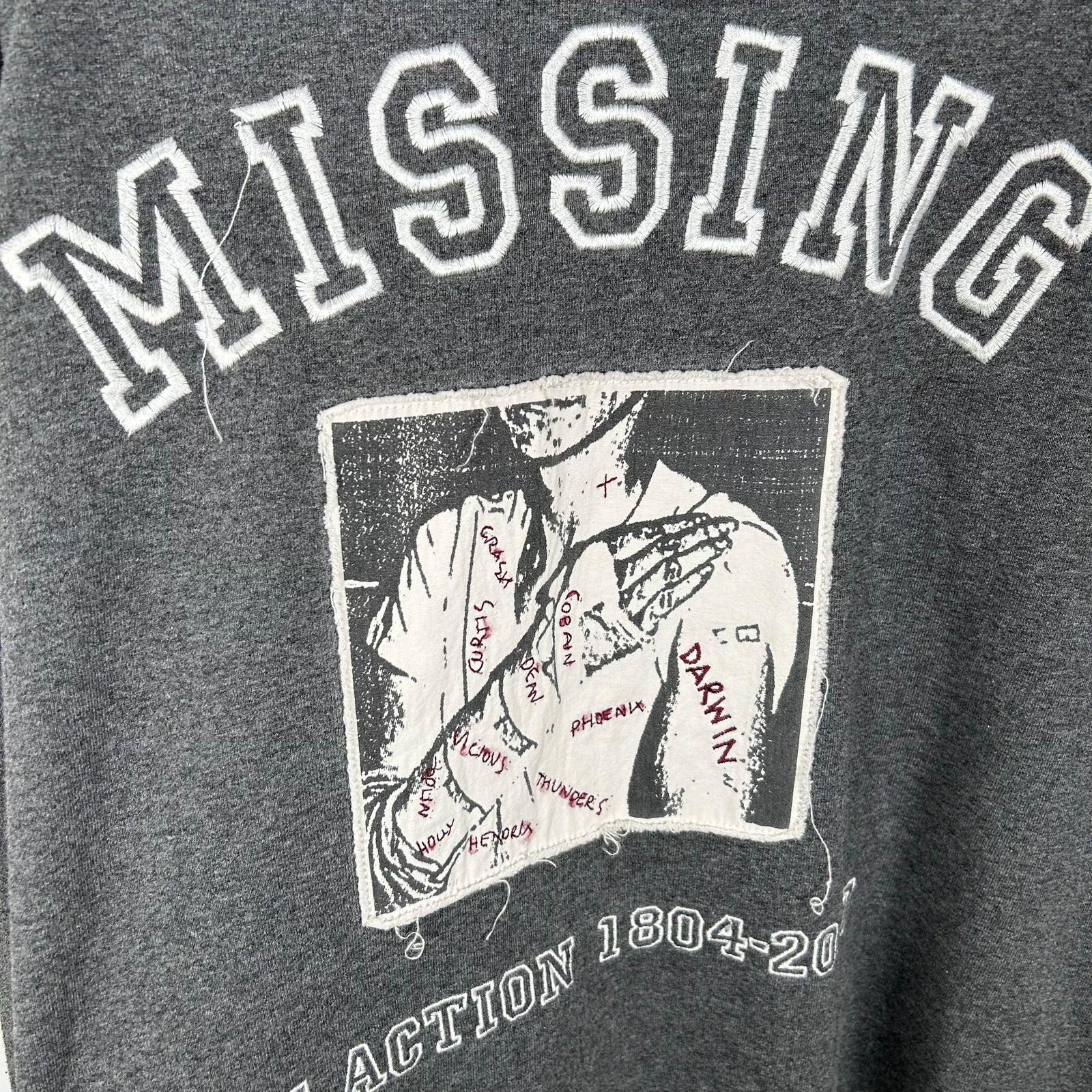 Raf Simons 'Missing In Action' Grey Zip Up Hoodie Size L