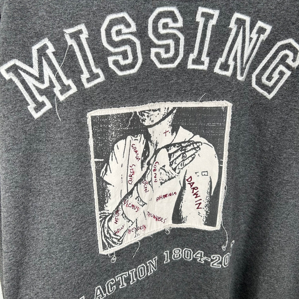 Raf Simons 'Missing In Action' Grey Zip Up Hoodie Size L