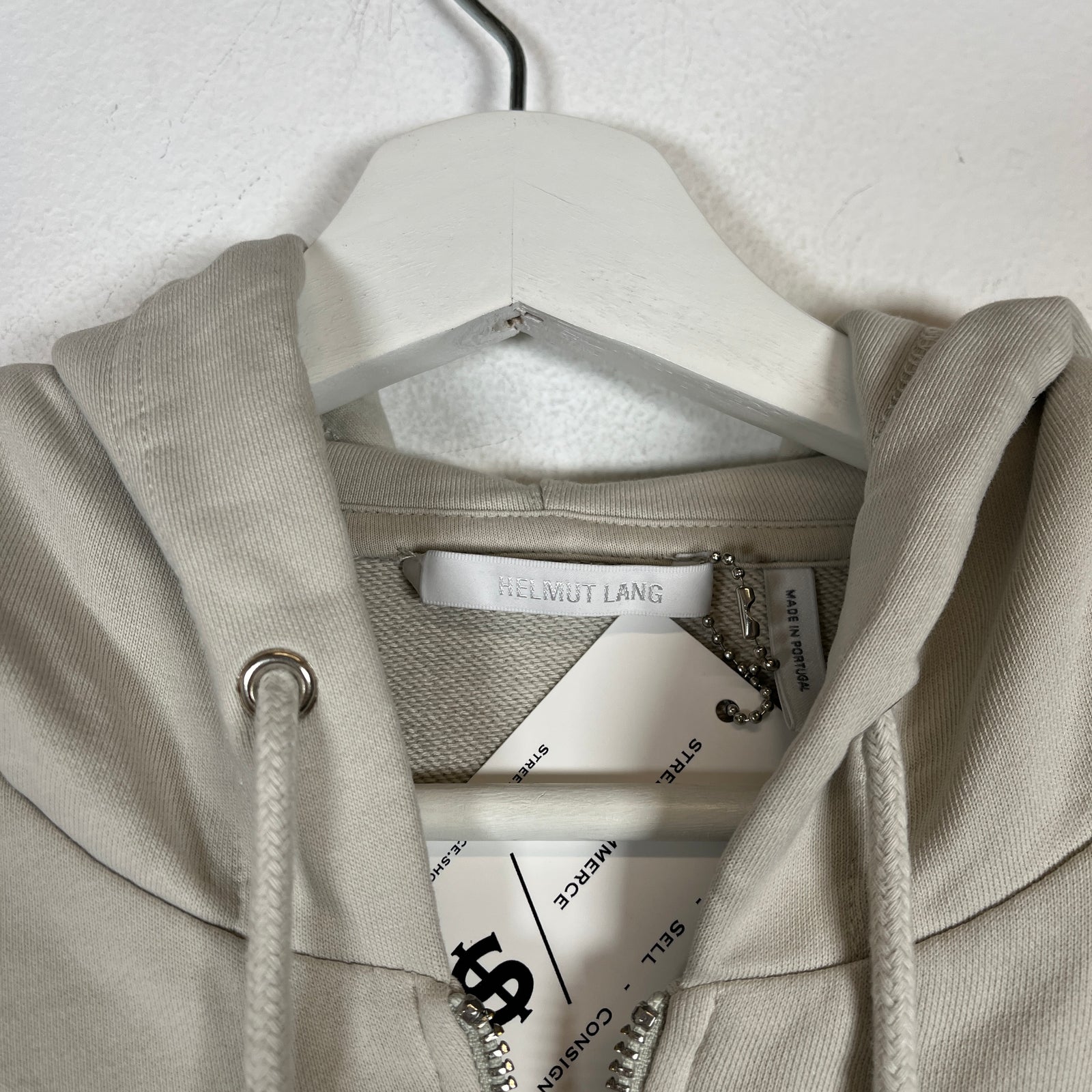 Helmut Lang Beige/Yellow Taxi Zip-Up Hoodie Size M