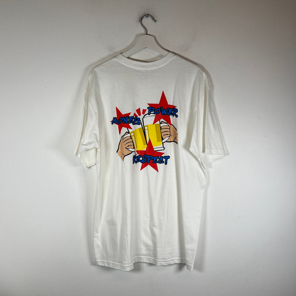 Supreme White FW19 'Money Power Respect' T-Shirt Size L