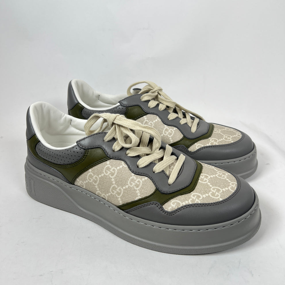 Gucci Grey/Green GG Chunky Sneaker Size GG 8