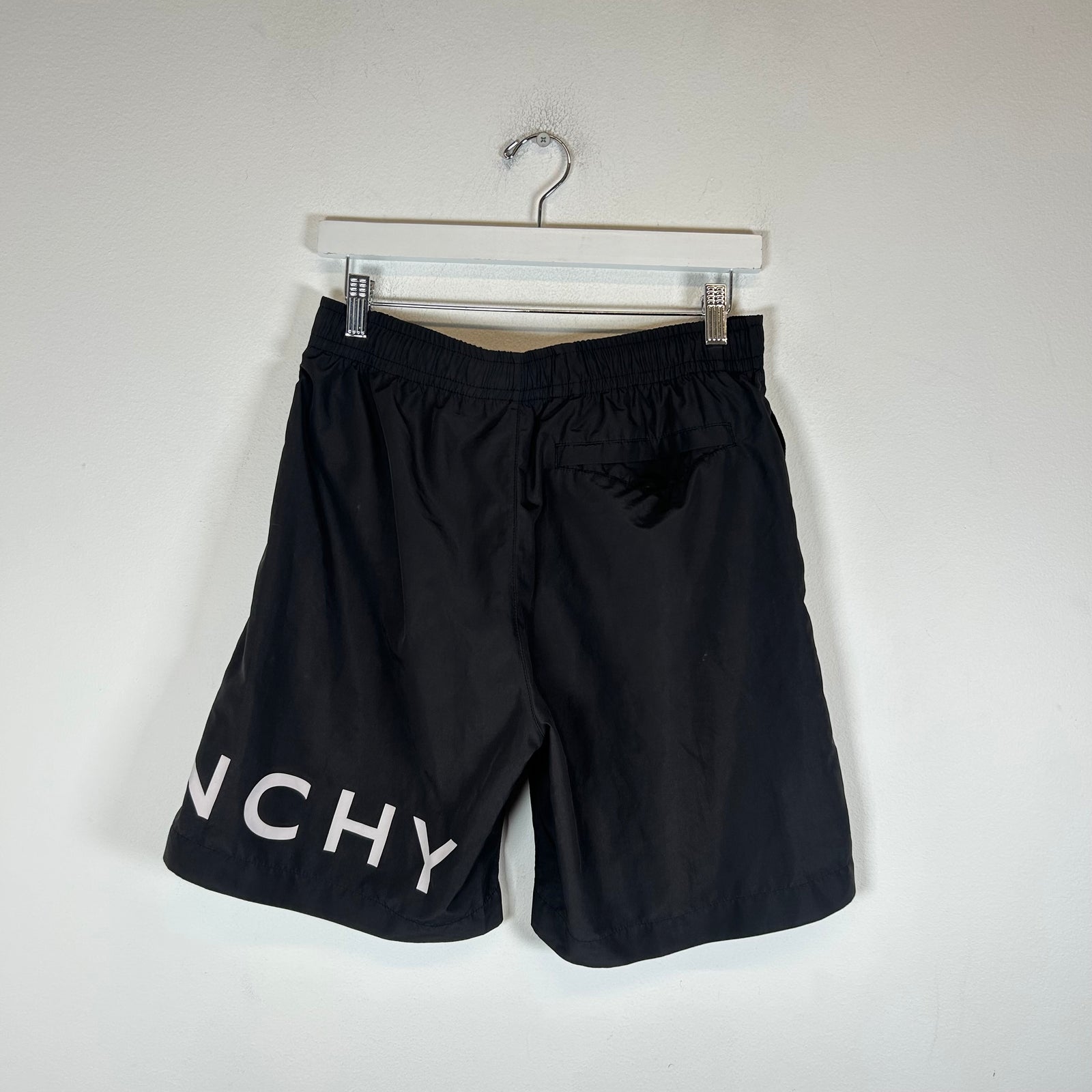 Givenchy Black Logo Nylon Shorts Size S