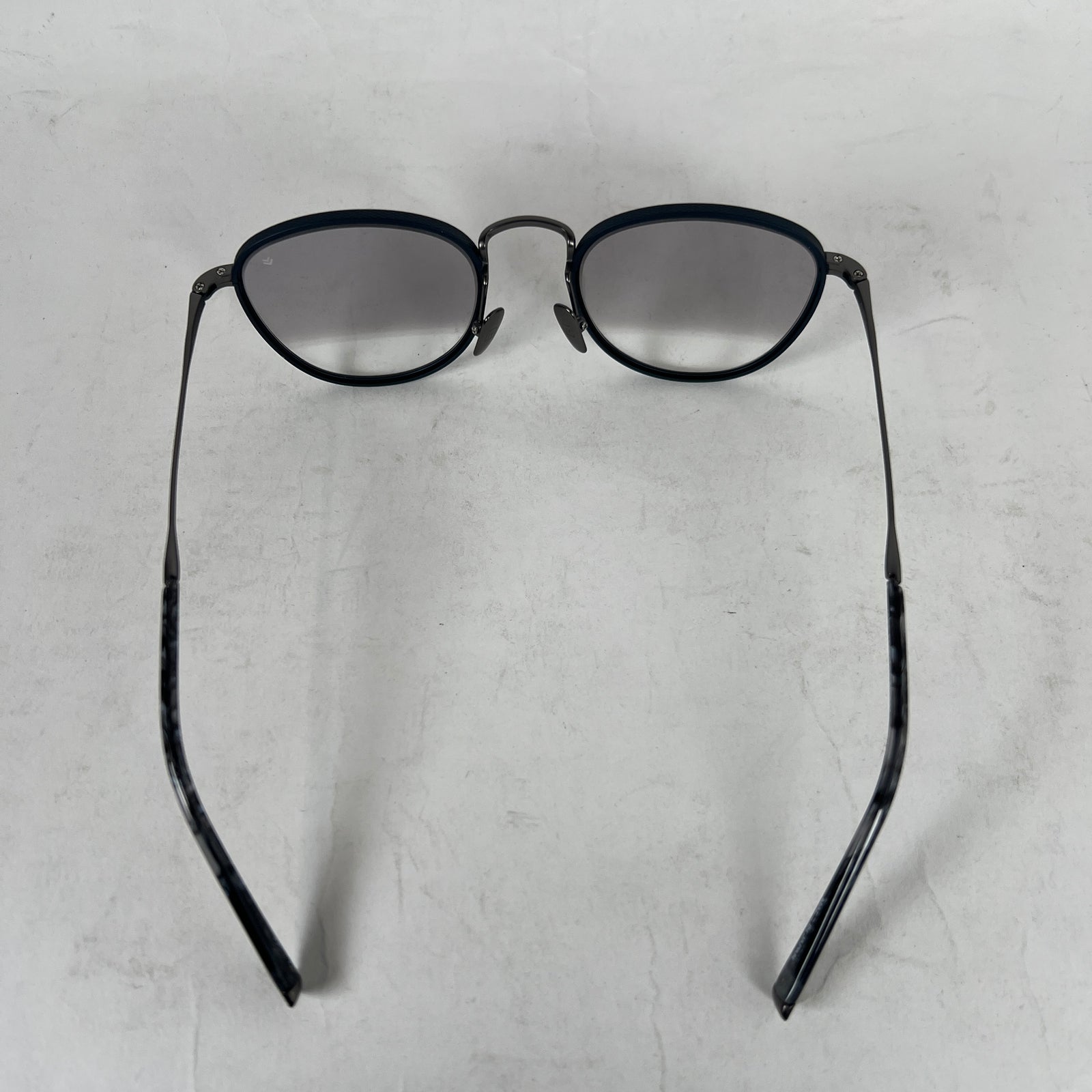John Varvatos Navy Thin Oval Sunglasses