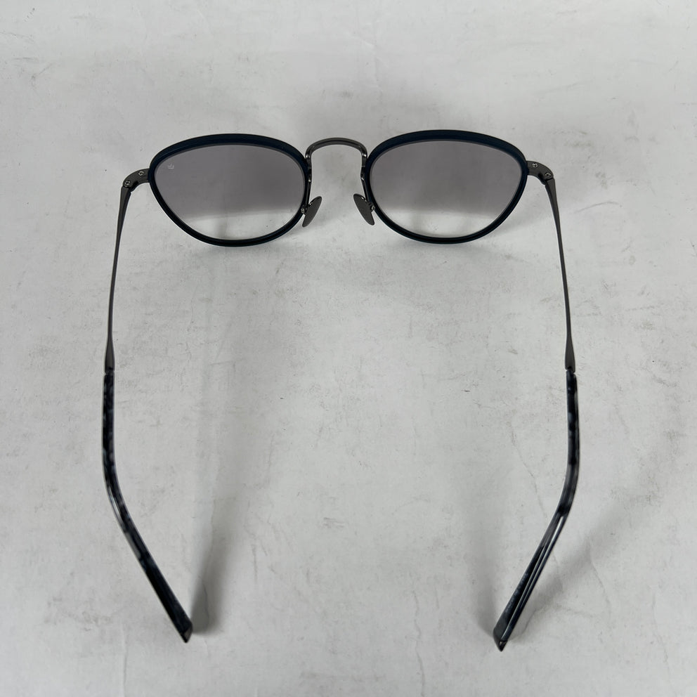 John Varvatos Navy Thin Oval Sunglasses