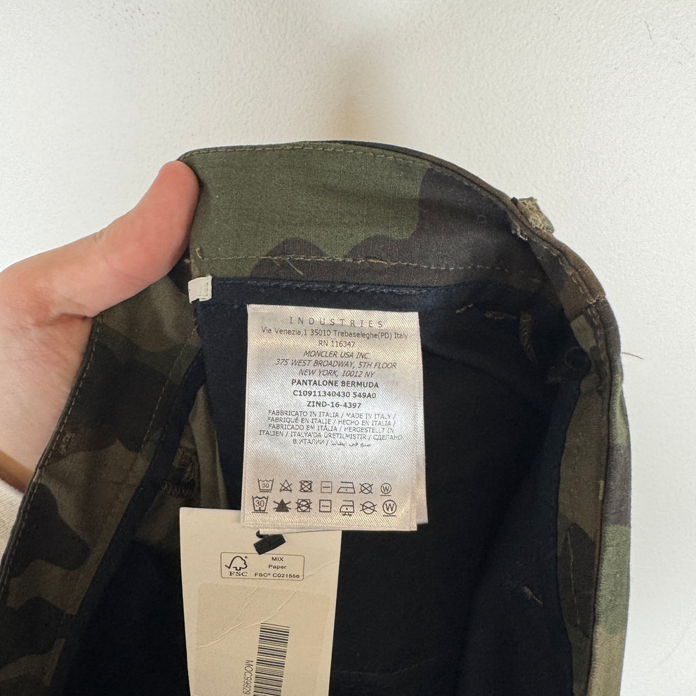 Moncler Camo Logo Shorts Size 34