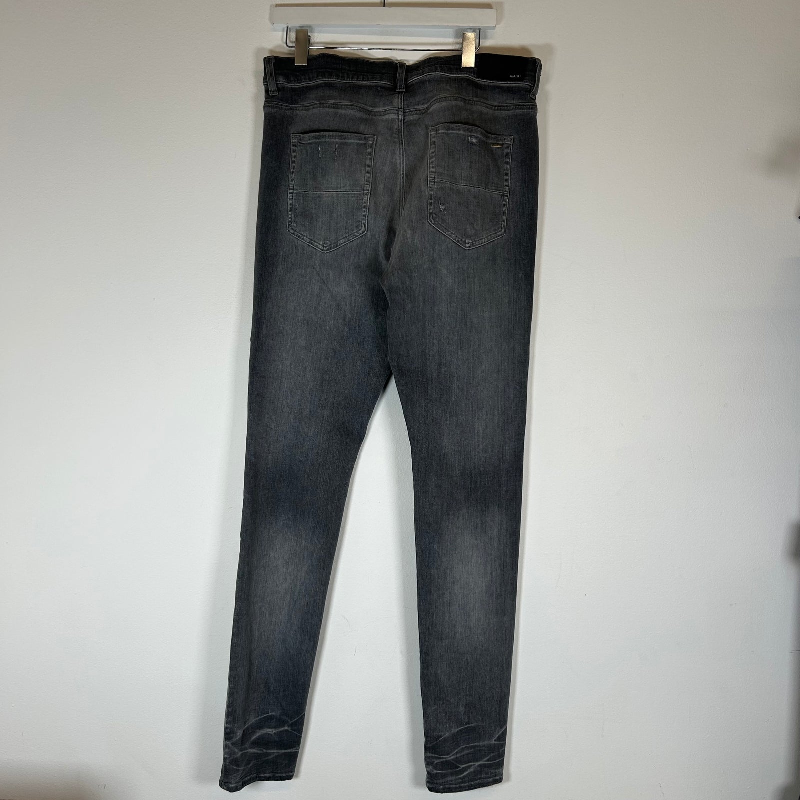 Amiri Grey/White Playboy Patch Skinny Jeans Size 38