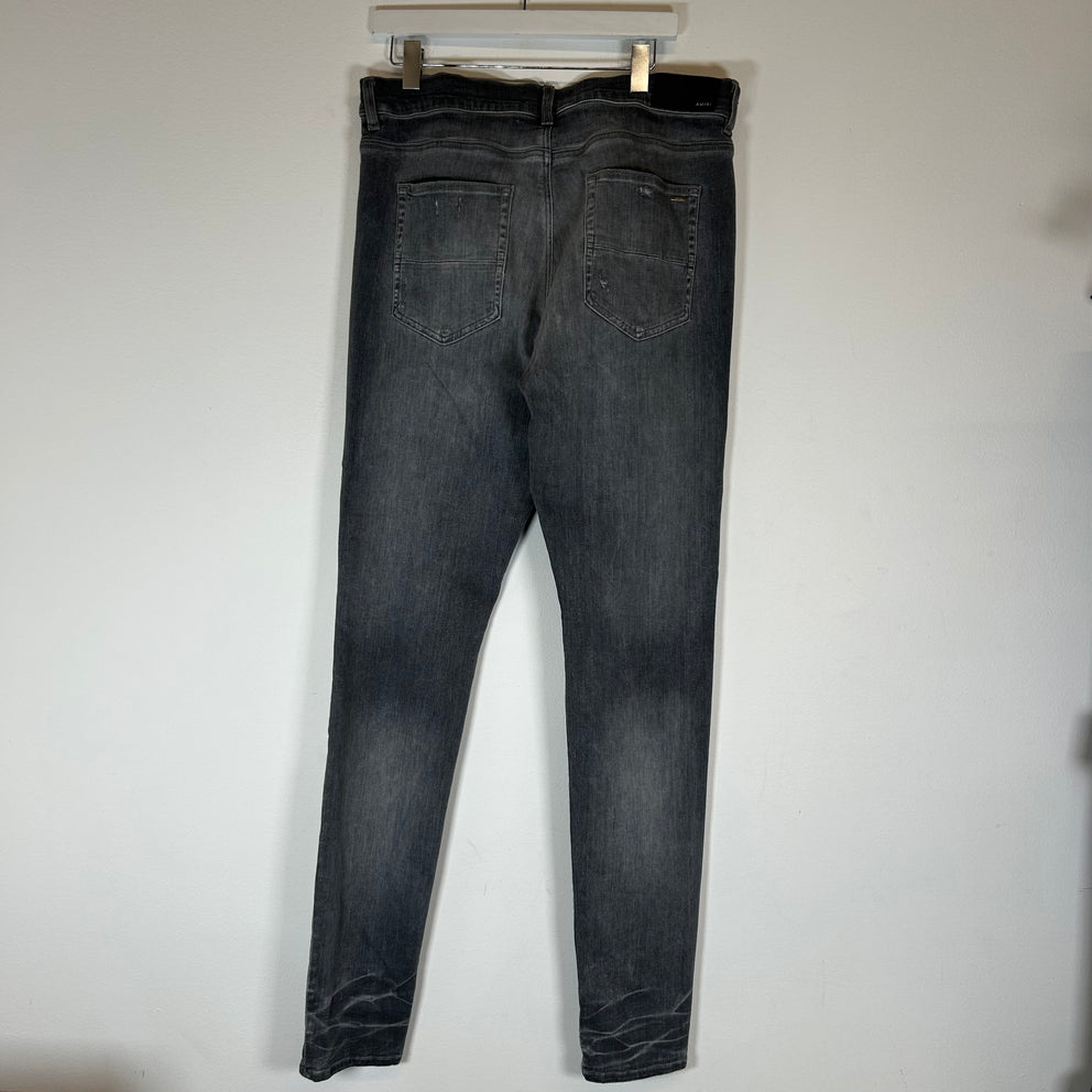 Amiri Grey/White Playboy Patch Skinny Jeans Size 38