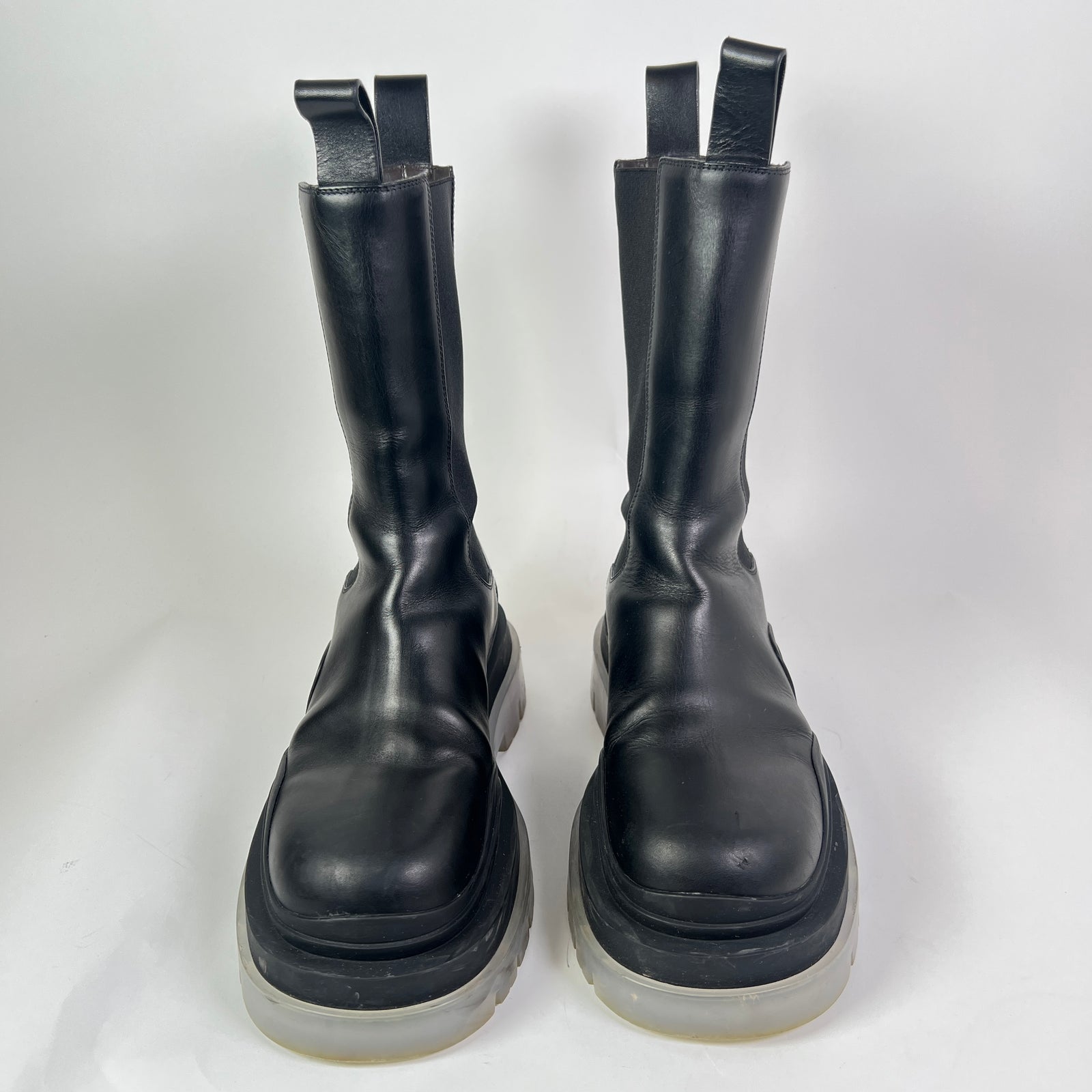 Bottega Veneta Clear Sole Leather Tire Boots