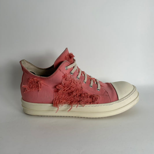 Rick Owens DrkShdw Pink Distressed Low-Top Ramones Size 12