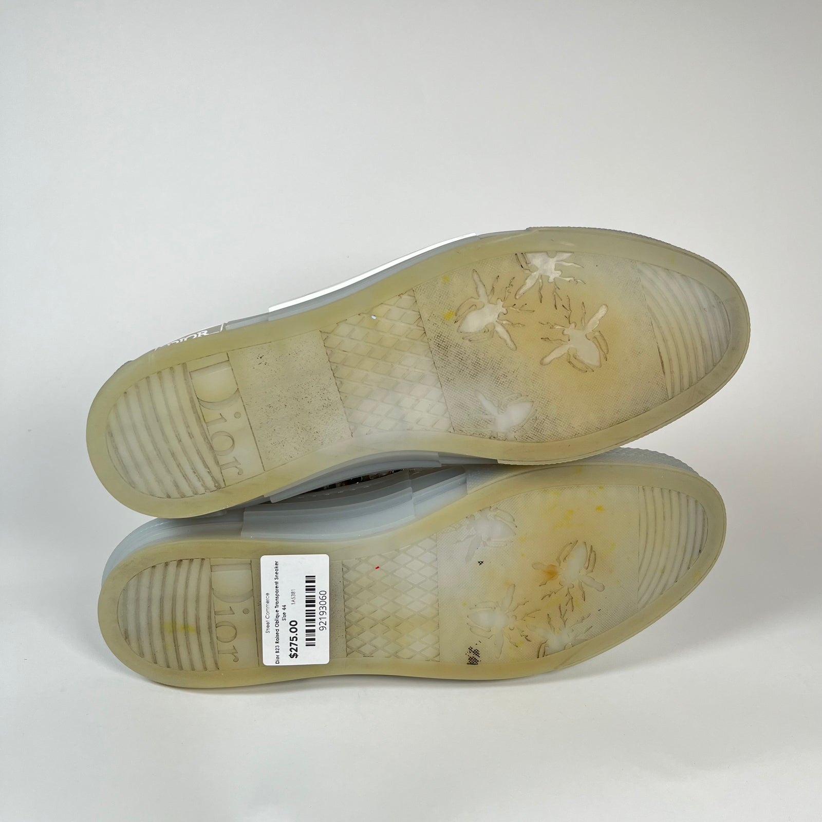 Dior B23 Raised Oblique Transparent Sneaker Size 44