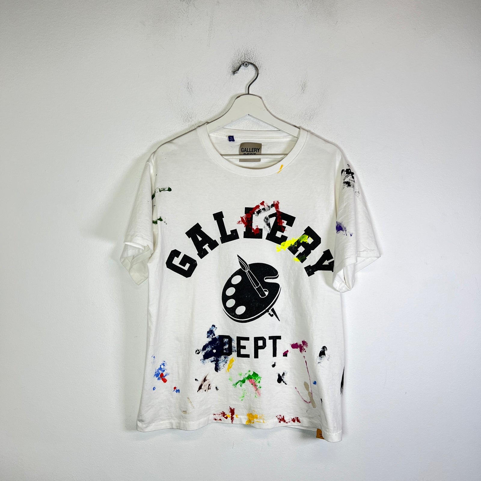 Gallery Dept White Paint Splatter Art Logo T-Shirt Size S