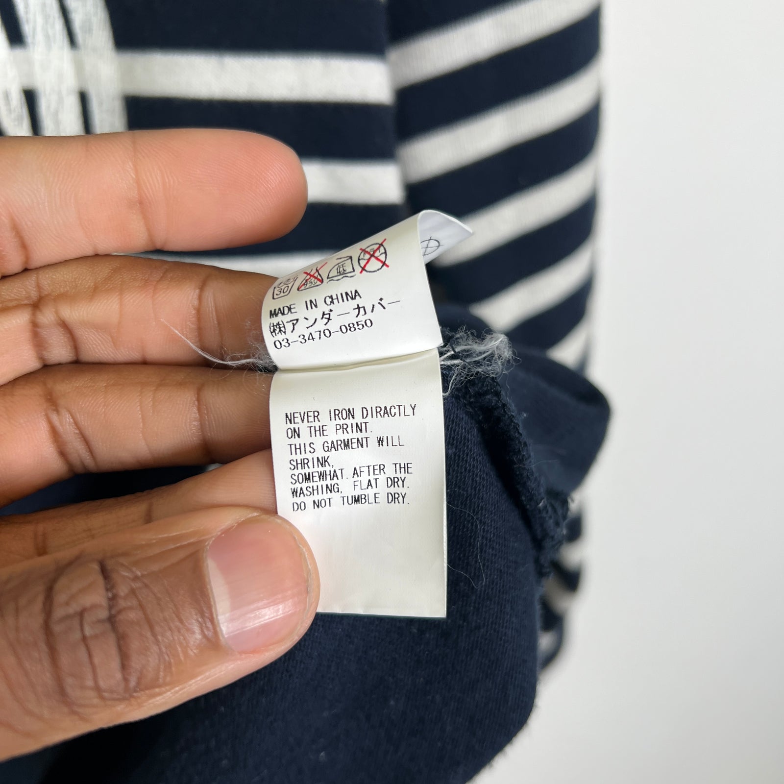Undercover SS04 "New York City" Navy Striped Longsleeve Size S