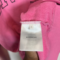 Givenchy Pink Paris Logo Hoodie Size S