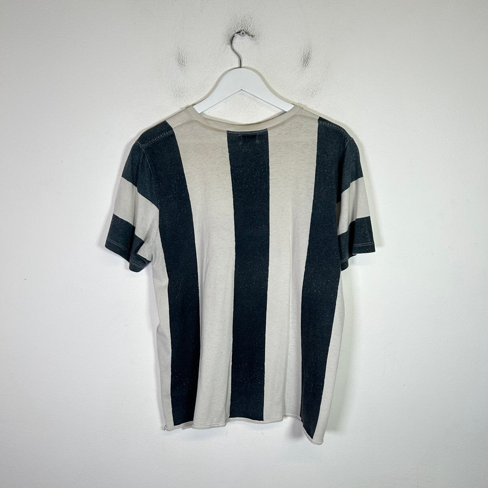 Saint Laurent Striped Rive Gauche Logo T-Shirt