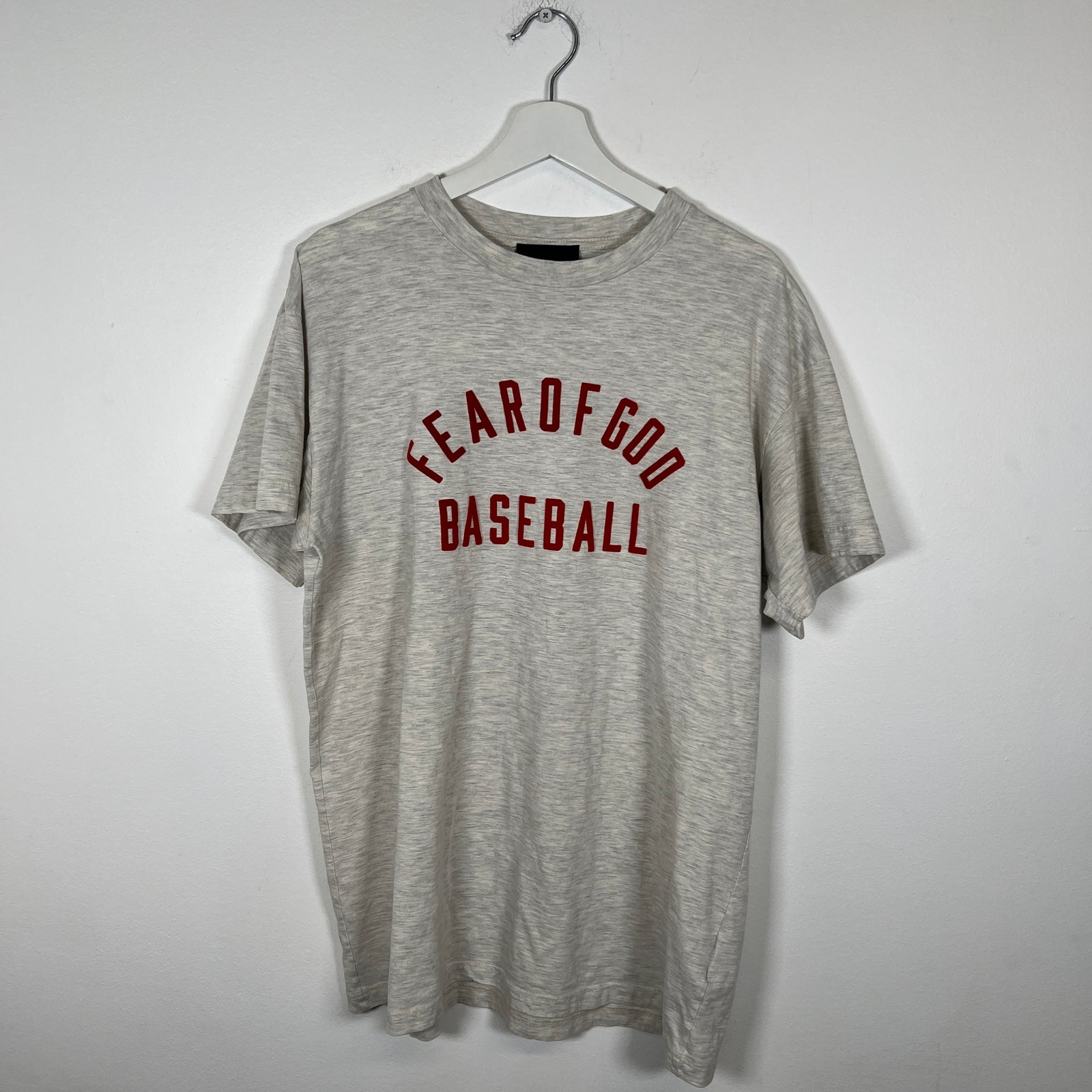 Fear of God Red Logo Baseball Tee Size M