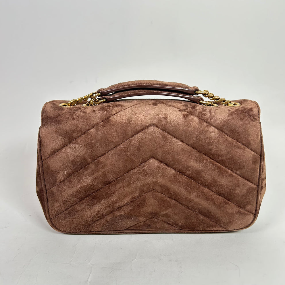 Saint Laurent Small Matelasse LouLou Suede Bag